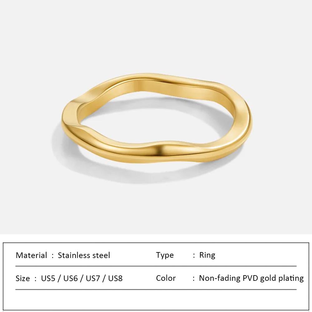 Waterproof Stainless Steel Ring for Women Non-fading Heart Ring Stylish Metal Rings Simple New Jewelry