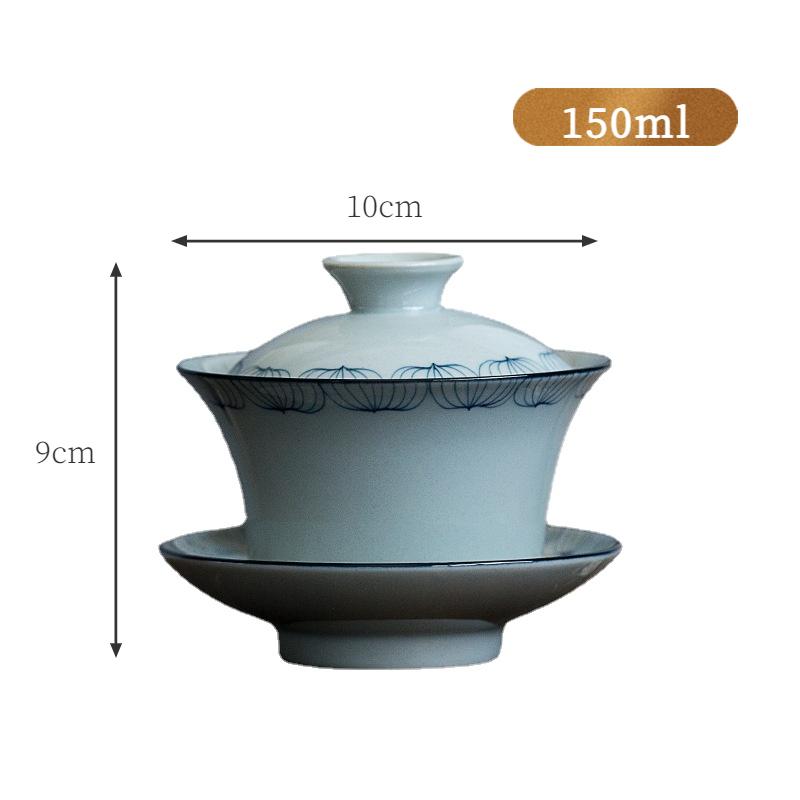

150 мл антикварная керамическая заварка в стиле лотоса с ручной росписью, гайваньский чайник, чайная супница, крышка, чаша с крышкой, набор чайной посуды кунг-фу, чайная церемония 10x9cm 150ml