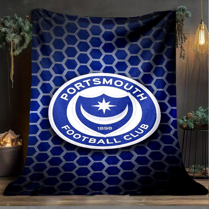 1PC Ports Fc Crest Printed Soft Flannel Blanket Throw for Adult Bedroom Living Room Sofa Camping Travel Fan gifts Christmas Gifts
