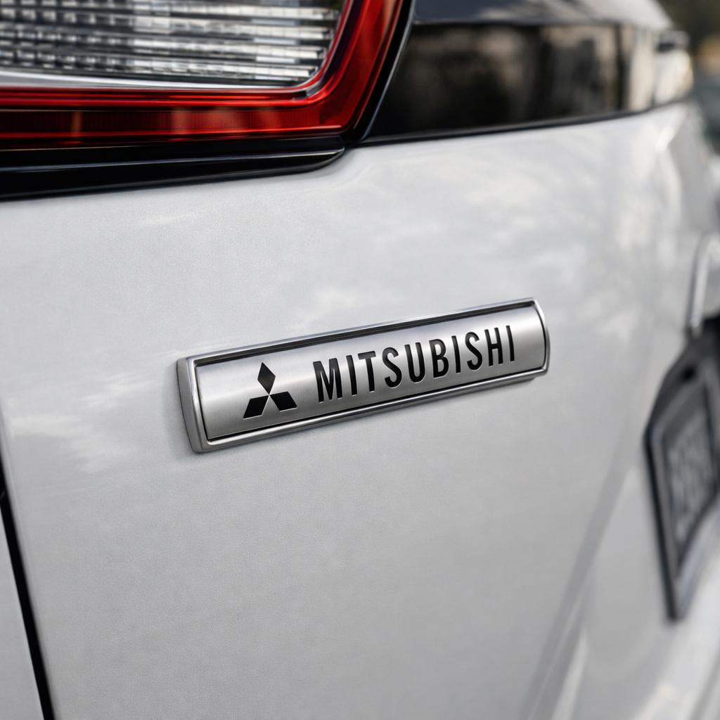 1 sztuka Mitsubishi metalowe Logo błotnika bocznego samochodu Drzwi samochodu Emblemat tylnego zderzaka klapy bagażnika drzwi samochodu Naklejka z emblematem samochodu Styling Akcesoria