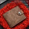 Durable Ultra Thin PU Leather Wallet Portable Lightweight Credit Card Holder Short Wallet Daily Use