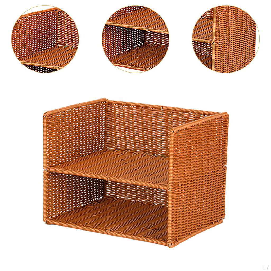 Bookend Desk Bookshelf Display Stand Book Shelf Decorative Woven Magazine Rack Organizer for Office