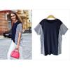 Summer Women's Striped Short-sleeved T-shirt Thin Loose-fitting Large-size Women's Top 200 Kilogram Fat Mm Slim Shirt