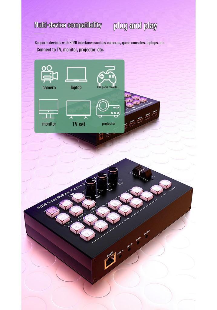 4x2 HDMI Switcher with Type-C Capture & OSD Display - 4-Channel Game Switch