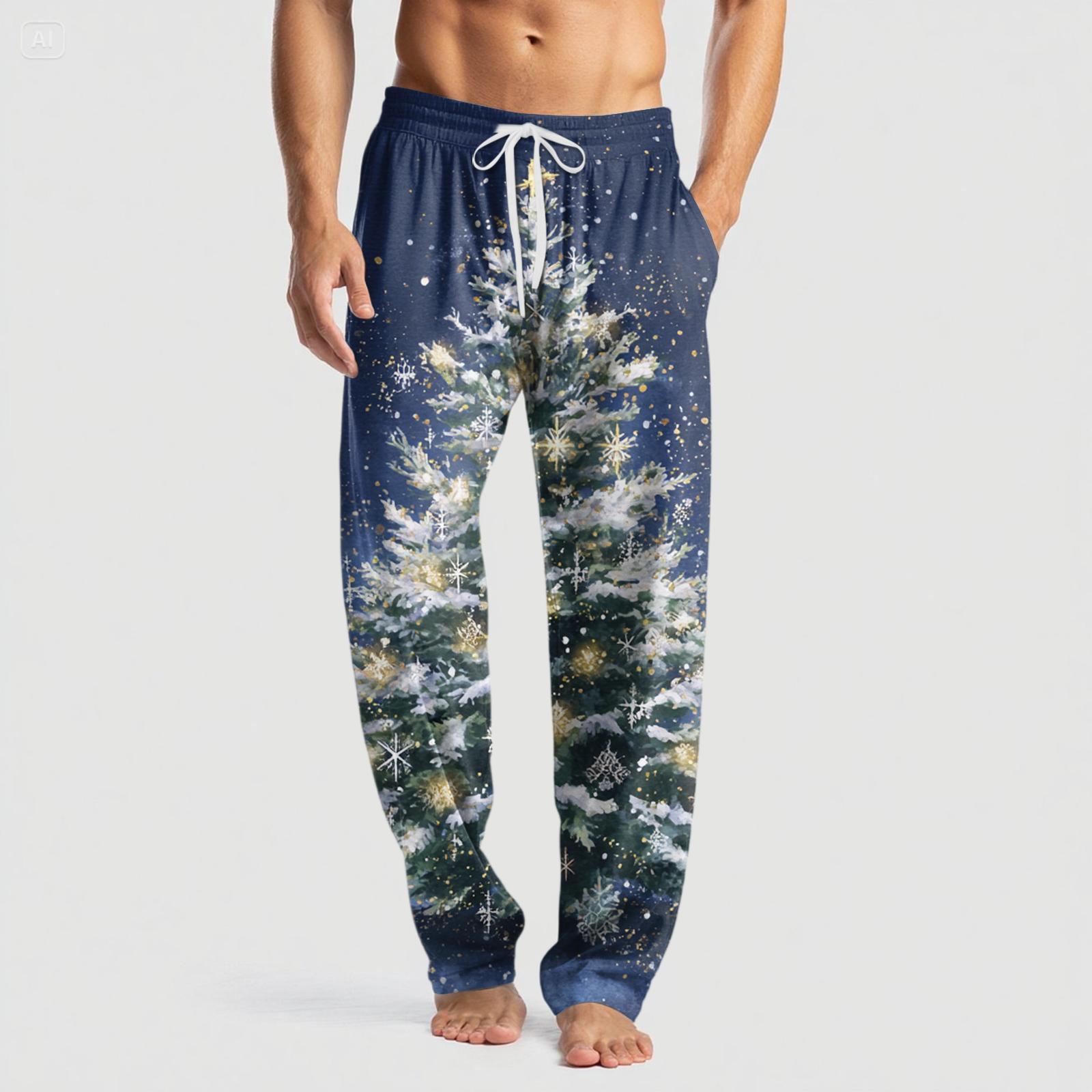 

Мужские вязаные модные брюки с принтом, карманами, повседневные, пижамные XL белый