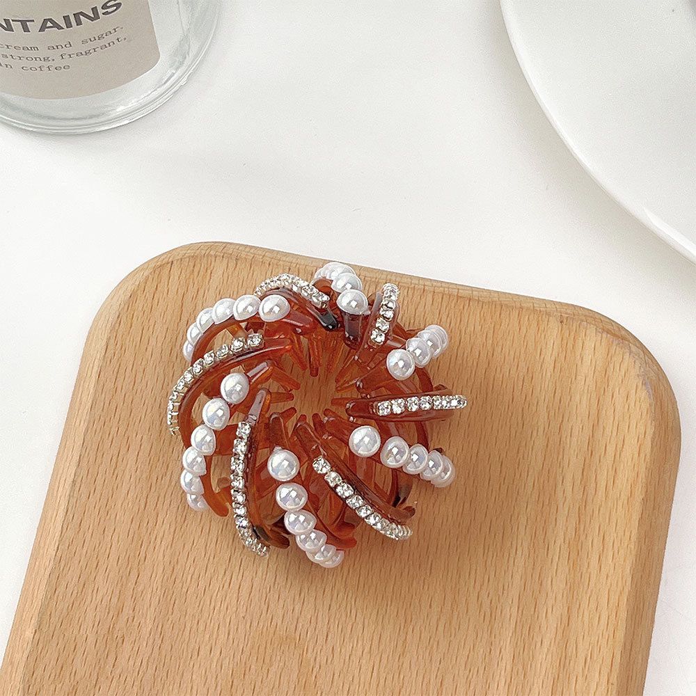 Headdress Hair Fixed Girls Hair Grab Clip Bird Nest Bun Maker Women Ponytail Buckle Pearl Hair Ring Korean Style Hair Claw