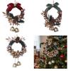 Hanging Wreath With Bells Pinecones Decorative Durable Holiday Decoration Christmas Scene