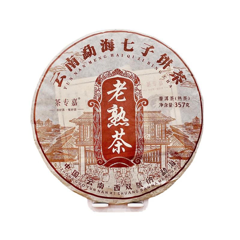 

357г Юньнаньский Пуэр Шу Чай Мэнхай Лао Баньчжан Чай Семь Семян Пуэр Чайный Блин