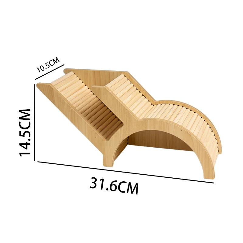 

Wooden Hamster Hideaway Multi Functional Hamster House with Climbing Ladder Underground Caves Small Pet Landscaping Supplies