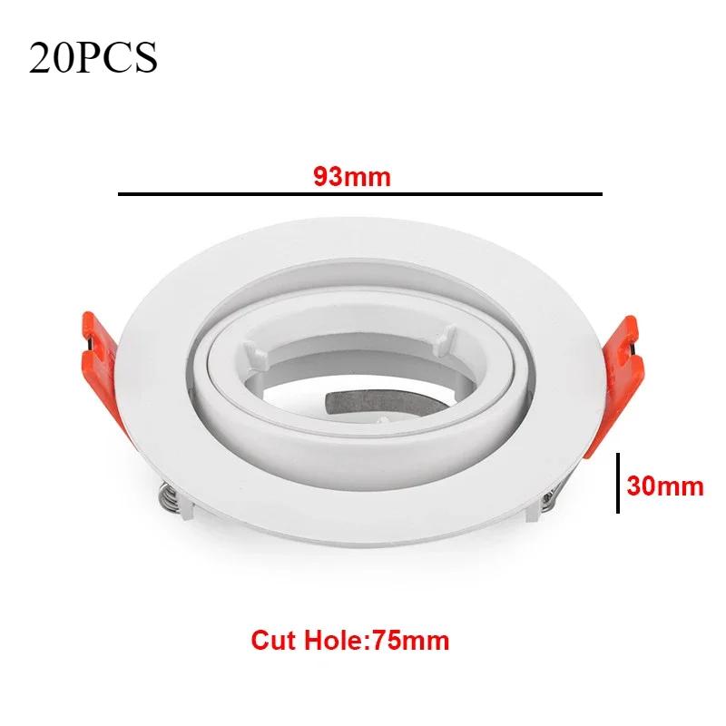 White/Satin Nickel Round MR16 Ceiling Light Downlight Custom-made Aluminium Adjustable Gu Aluminum Modern Style