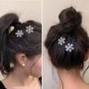 2-Pack Rhinestone Snowflake Hair Clips, Women'S Princess Updo Bun Hair Accessories, Christmas Party Hair Clips, Festive Gift Hair Pins, Plastic