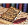 Handmade Owl Embossed Leather Notebook for writing and Sketching, , Book Of shadows and Personal Grimoire