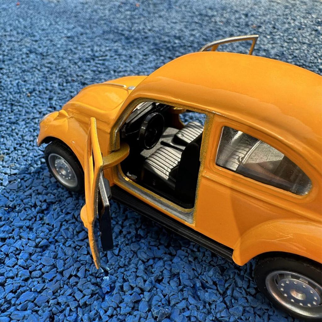 1:36 Alloy Pull-Back Beetle Car Toy - Double Door Trolley ModelCollectible Diecast Vehicle for Boys Kids (Durable Metal Body)
