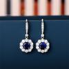 Huitan Fashion Deep Blue CZ Dangle Earrings for Women Newly Designed Temperament Lady's Earrings Wedding Party Luxury Jewelry