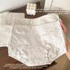 Ladies Spring and Autumn New Sweet Floral Pure Cotton Belly Breathable Middle Waist Triangle Briefs