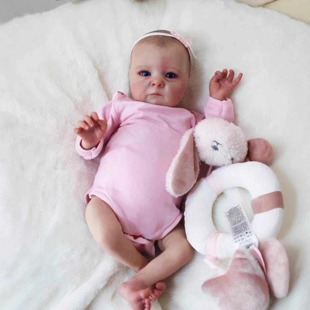 Új stílus 40 cm-es élethű újjászületett baba Tink, annyira, mint az újszülött babák, egyszínű rugdalózót visel, puha testű szimulációs baba, gyerek szülinapi karácsonyi ajándék