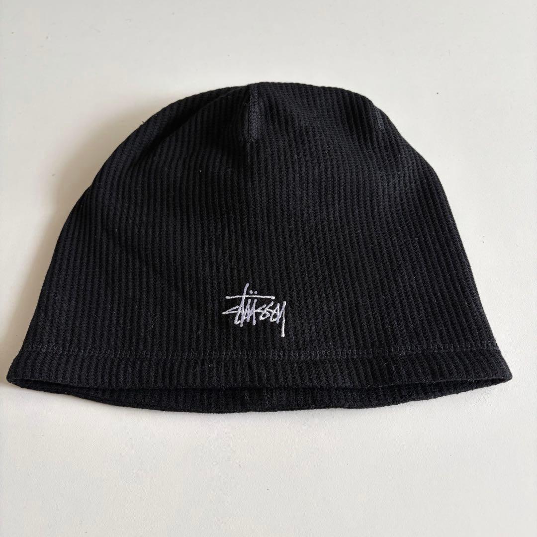 Used STUSSY knit hat beanie black