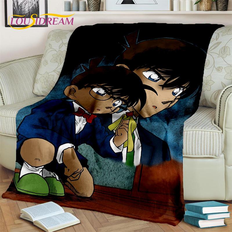 Kreskówka HD Detektyw Conan Anime Koc 3D, Miękki koc do rzucania na dom, sypialnię, łóżko, sofę, na piknik, w podróży, do biura, koc okrywowy dla dzieci