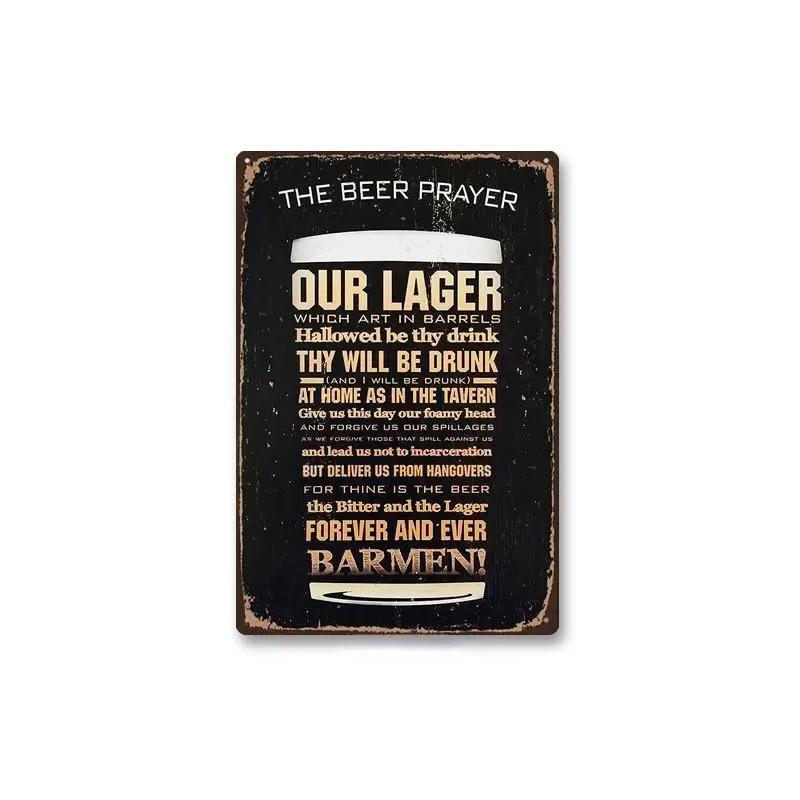 Metal Tin Sign Poster Beer Tin Sign Metal Plaque Poster for Bar Club Wall Decor Retro Home Bedroom Vintage Wall Plate Pendant