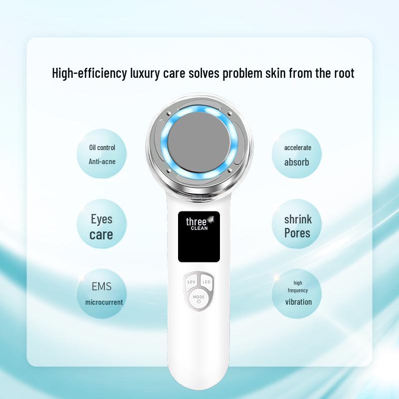 Cold & Hot Facial Massager with Red & Blue Light - Lifting, Firming & Cleansing