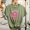 In This Family No One Fights Alone TShirt Breast Cancer Awareness Family Support Graphic Tee Ribbon Butterfly Flower Cotton Top