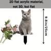 1 szt. palików ogrodowych z kotami, zaprojektowanych z szarymi zwierzętami felidae do dekoracji doniczek zewnętrznych, idealny prezent dla miłośników kotów.