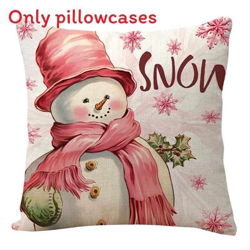 Conjunto de Quatro Capas de Almofada de Linho com Tema Natalino Moderno Minimalista para Decoração de Casa