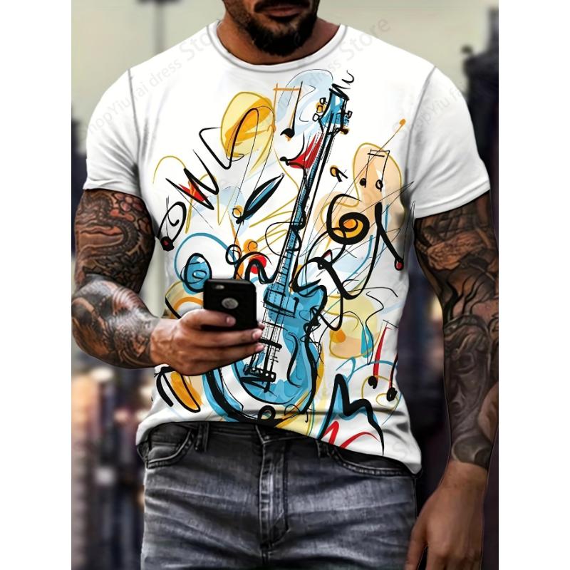 Instruments Guitar 3d Print T-shirt Men Women Fashion Short Sleeve T-shirt Kids Hip Hop Tops