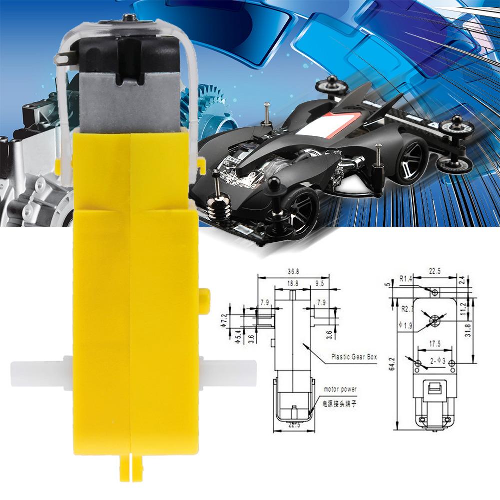 DC Gear Motor 1:48 Speed Double Shaft DC Gear Motor DIY Model Accessory for Arduino Electronic Robot Car Model