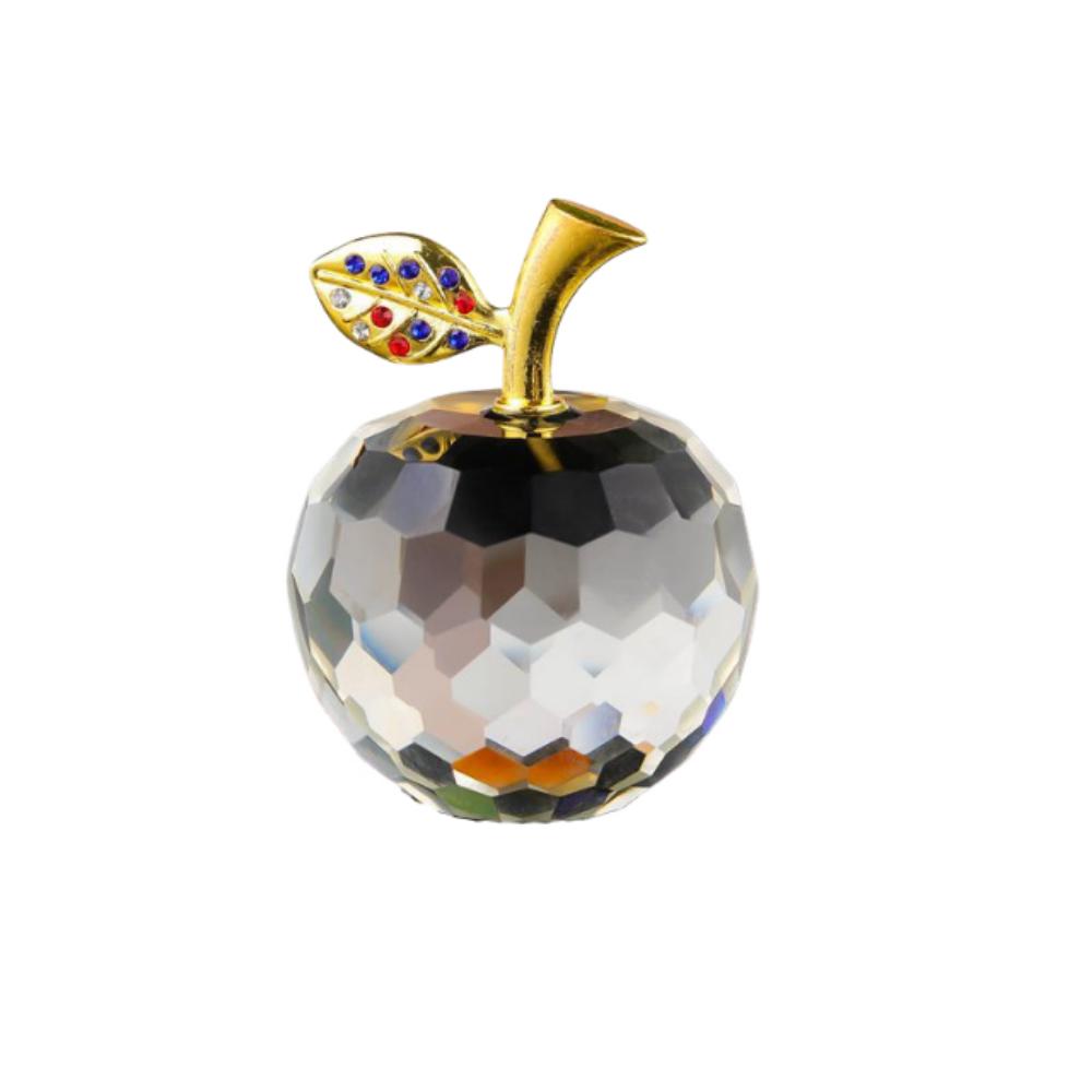 Crystal Glass Fruit Figurines Realistic Design Mini Desktop Ornament Unique Chic Fruit Collectible Figurines Wedding Decor