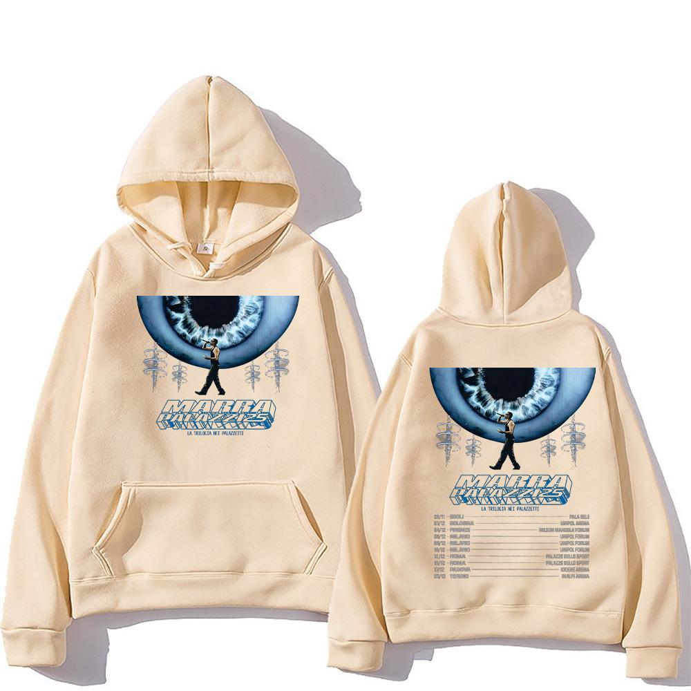 Marracash Palazzi 25 Tour Hoodies Music Lovers Gift Pullover Tops Streetwear for Autumn Winter Women Men Long Sleeve Sweatshirts
