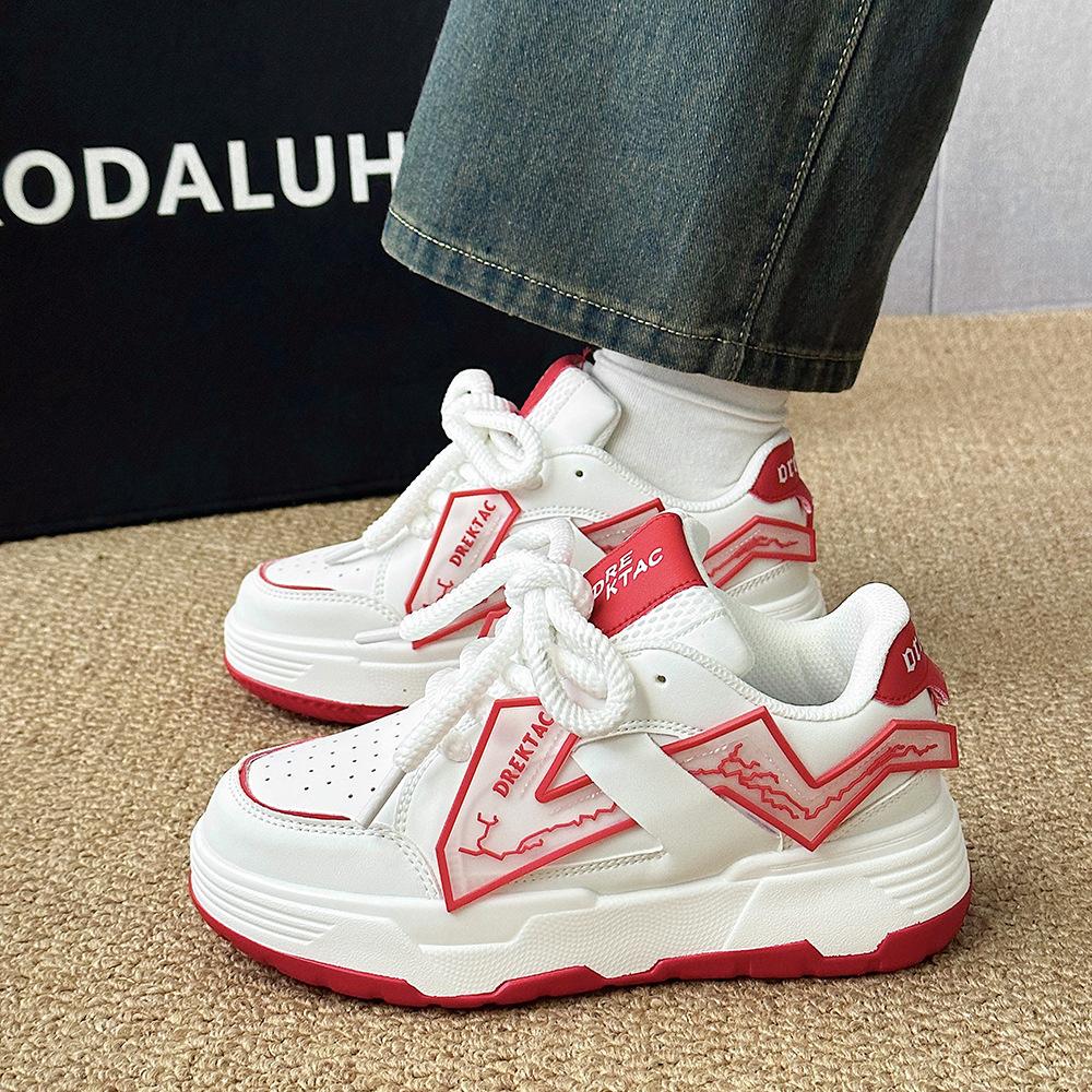 Ins Maillard Platform Heightening Casual Bread Shoes Couple Contrasting Colors Same Sports Shoes Men and Women