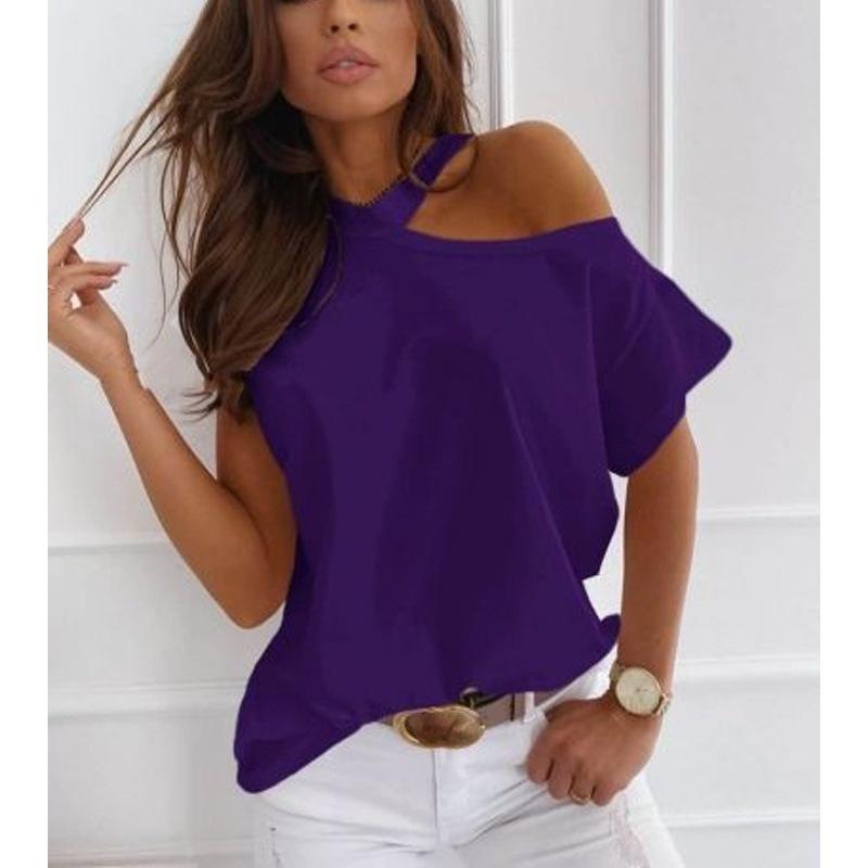 Moteriški vasaros raidžių spausdinimo marškinėliai su kaklo marškinėliais, didesnio dydžio laisvalaikio marškinėliai trumpomis rankovėmis