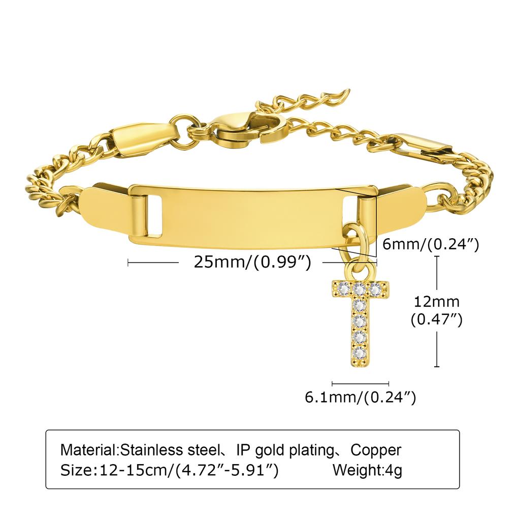 26 Initial A-Z Free Custom Name Date Bracelets Amulet Gift Jewelry, Anti Allergy Stainless Steel Chains Bracelet