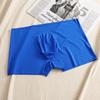 Men's Summer New Solid Color Ice Silk Ultra Thin No Trace Breathable Quick Dry Mid Waist Flat Angle Briefs