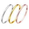 Trendy Women's Stainless Steel Ring Bracelet with Smooth Arc Buckle - Simple and Fashionable Design