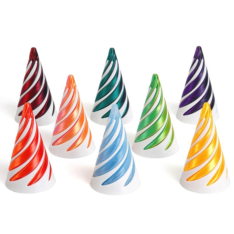 3D Printed Spiral Cone Ornament Stress Reducing Through Pyramid Toy Pyramid Passthrough Sculpture Mini Vortex Thread Illusion