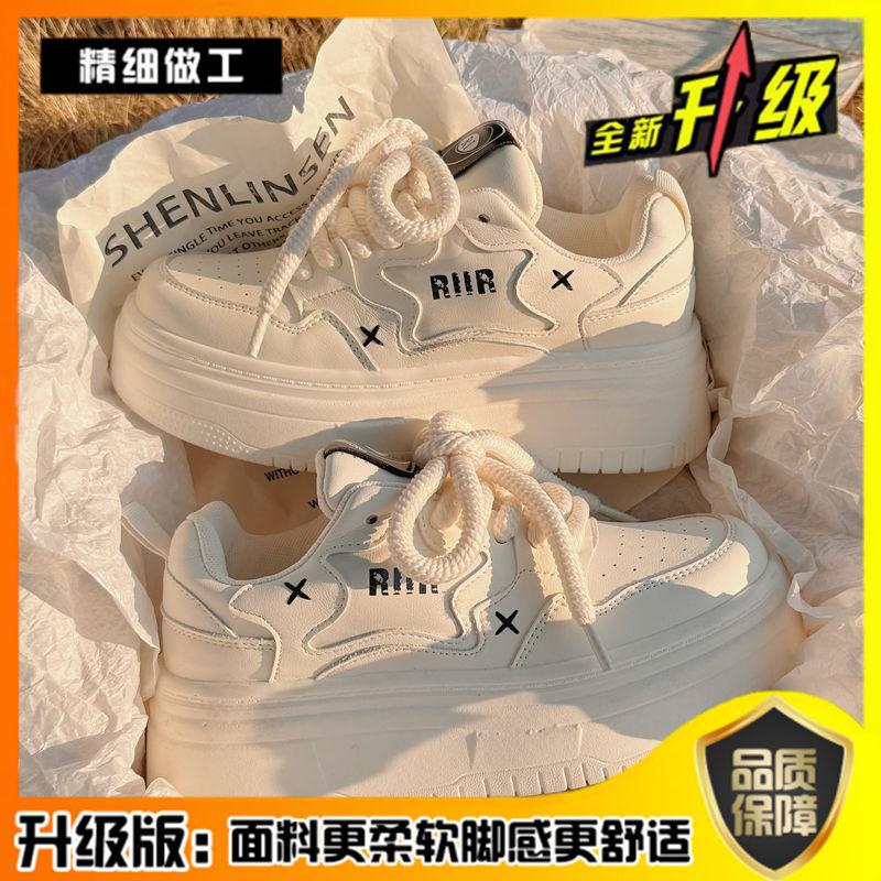 Original niche platform white shoes women's 2025 new spring platform canvas shoes casual board shoes sports shoes single shoes