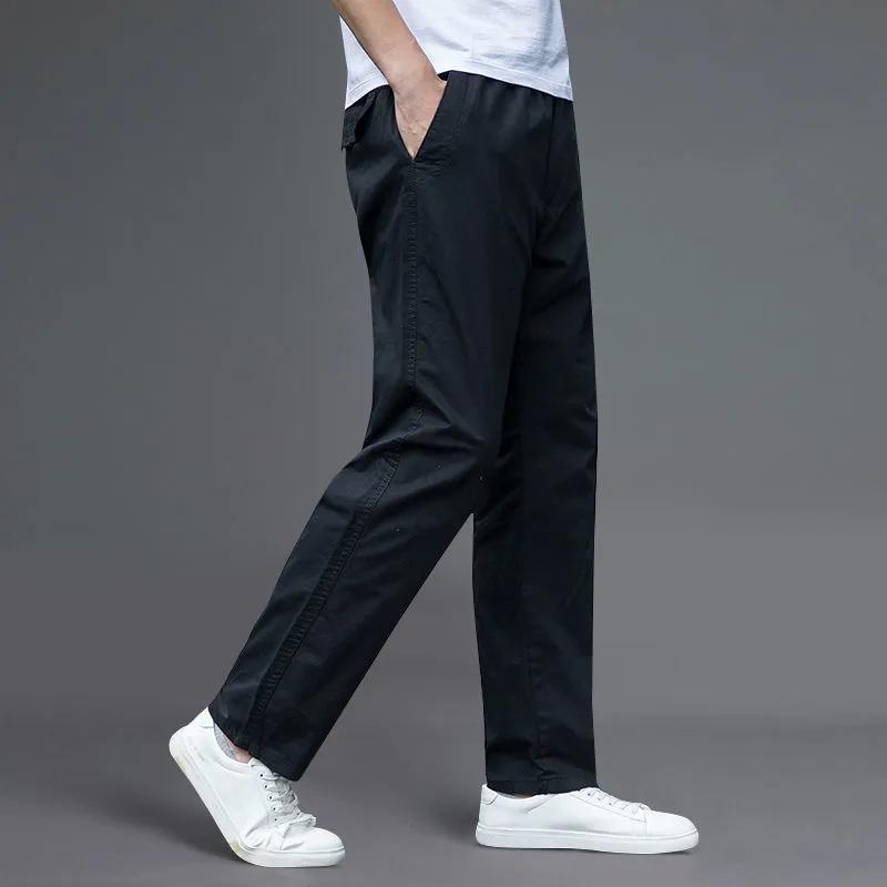 Male Spring Autumn Thin Section Loose Straight Large Size Men's Casual Pants Tide Brand Youth Solid Color Long Pants Male