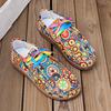 Spring Autumn Women's Cloth Shoes Ethnic Colorful Printed Canvas Shoes Female Fashion Flat Platform Casual Shoes Moc-Toe Loafers
