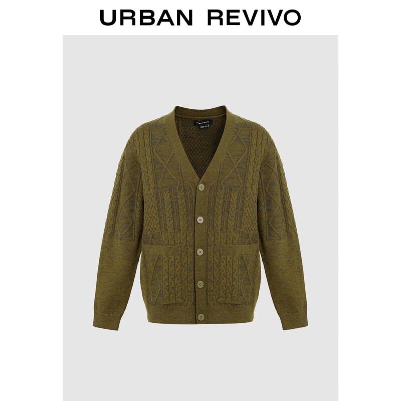 UR Men s 2025 Spring Retro Cable Knit V-Neck Cardigan UML950004 XS