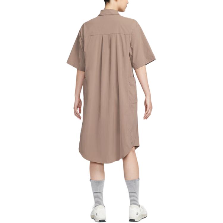 Nike Série ACG Mode Confortable Doux Respectueux de la Peau Robe à Manches Courtes Robes pour Femmes Kaki HJ0258-214
