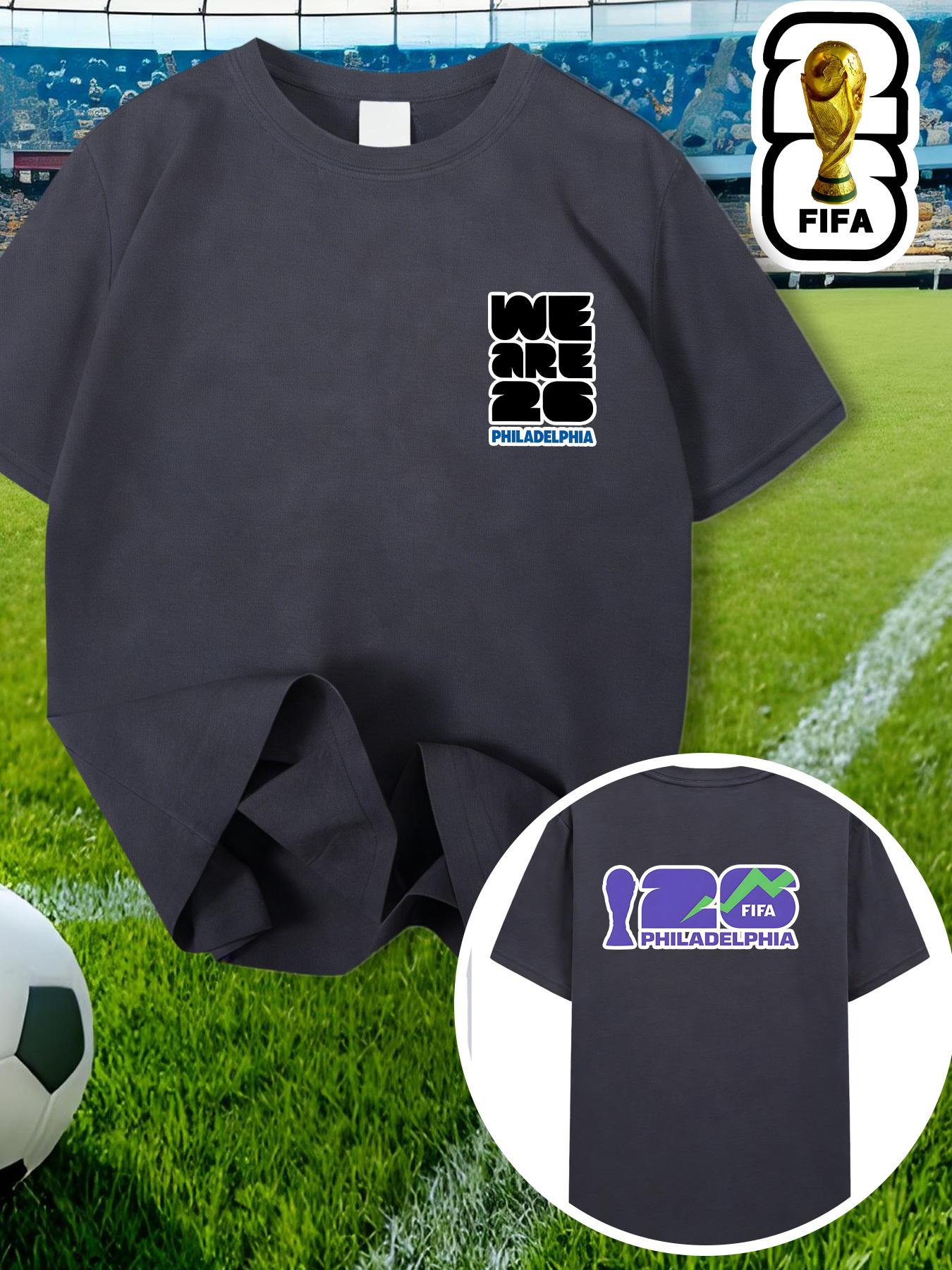 FIFA 2026 World Cup Philadelphia Oversize Men s T-Shirt, FIFA Merchandise, Souvenir, Support T-Shirt S темно-серого