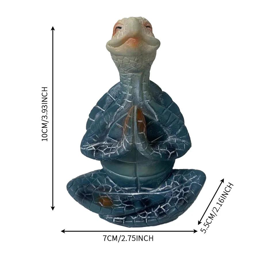 1pc Yoga Meditation Sitting Turtle Animal Statue Outdoor Resin Crafts Home Decoration Accessories