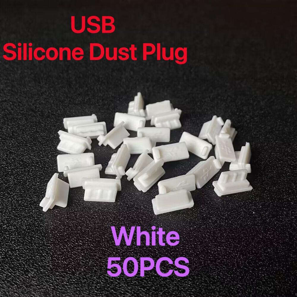 50 USB Dust Plug Charger Port Cover Cap Female Jack Interface Universal Silicone Dustproof Protector Tablet PC Notebook Laptop2