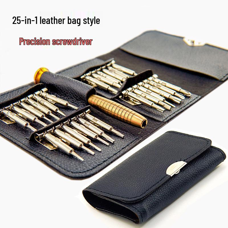 25-in-1 Multi-Functional Screwdriver Set with Leather Case and Bits for Phone, Computer, Laptop Repair