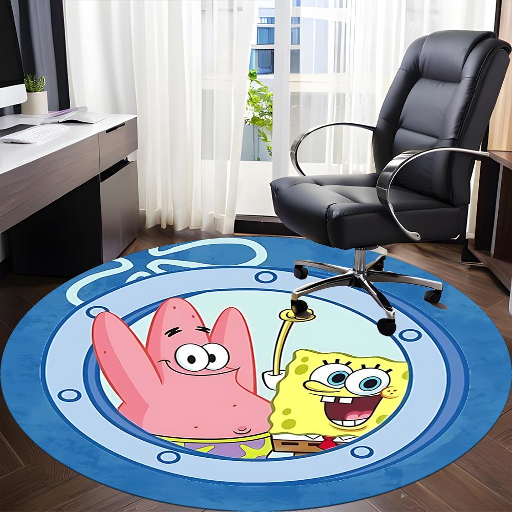 1pc SpongeBob, Patrick Star Carpet, Round Non-Slip Durable Large Size Office Carpet, Suitable for Office, Beautiful Decoration