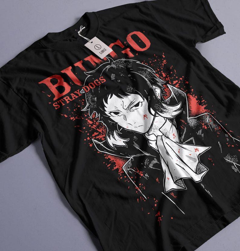 Ryunosuke Akutagawa TShirt Bungou Stray Dogs Japanese Black Shirt All Size S