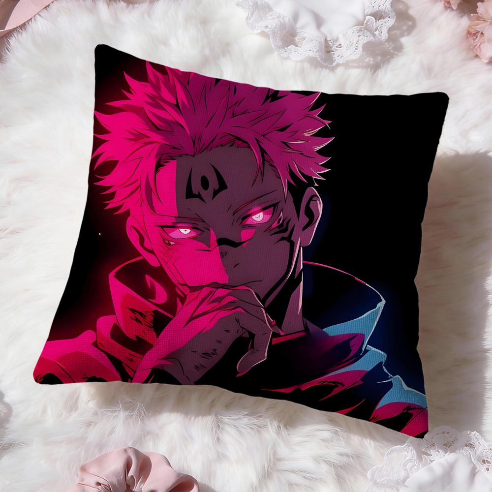 anime j-Jujutsu Kaisen Cushion Cover Premium Comfort Reversible Pillow Cove -Two in One Design for Any Room & Car Interior