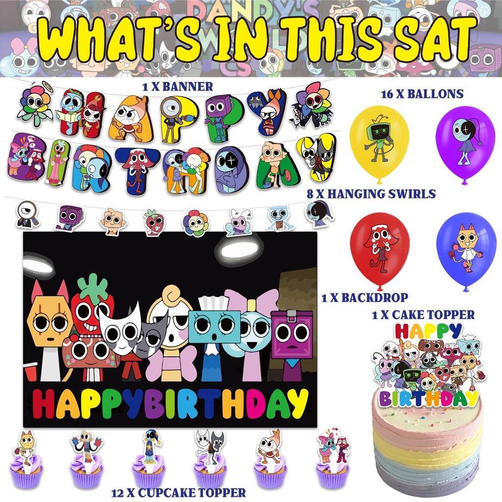 Dandy's World-Themed Birthday Party Decorations: Balloons, Party Banners, Backdrops, and Party Decorations
